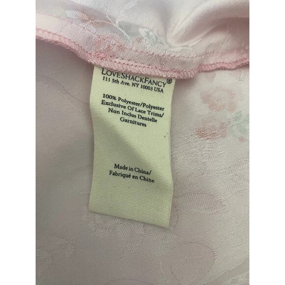 NWT LoveShackFancy Larinda Dress Floral Lace Trim Satin Mini Slipdress M - Picture 11 of 11
